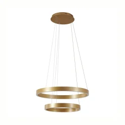 Lucande LED-hængelampe Yonam, Ø 60 cm, 2 lyskilder, guld, CCT