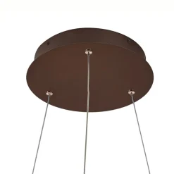 Lucande LED-hængelampe Yonam, Ø 60 cm, 1 lyskilde, brun, CCT