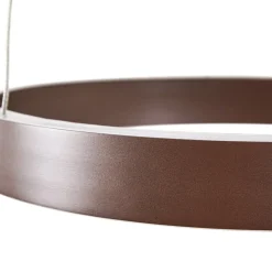 Lucande LED-hængelampe Yonam, Ø 60 cm, 2 lyskilder, brun, CCT