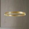 Lucande LED-hængelampe Yonam, Ø 60 cm, 1 lyskilde, guld, CCT