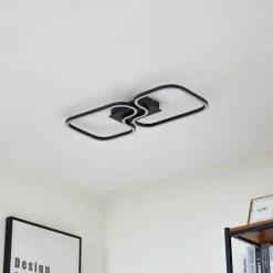 Lucande LED-loftlampe Amiya, 64 cm, sort, aluminium