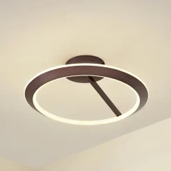 Lucande LED-loftlampe Eldra, kaffebrun, Ø 55 cm, CCT