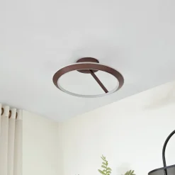 Lucande LED-loftlampe Eldra, kaffebrun, Ø 55 cm, CCT