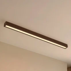 Lucande LED-loftlampe Emara, mørkt træ, eg, dæmpbar