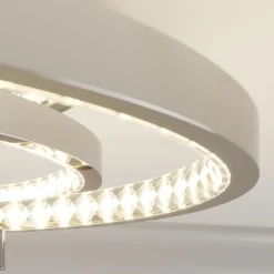 Lucande LED-loftlampe Keely, kromfarvet, krystal, 45 cm