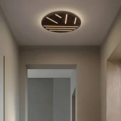 Lucande LED-loftlampe Orven, træ, Ø 50 cm, dæmpbar