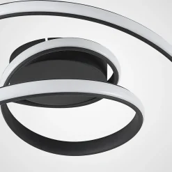 Lucande LED-loftlampe Sakina, sort, metal, Ø 48 cm