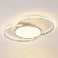 Lucande LED-loftlampe Senne, CCT, sølv, metal