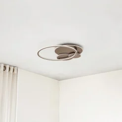 Lucande LED-loftslampe Circulo, kaffebrun, CCT, dæmpbar