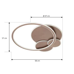 Lucande LED-loftslampe Circulo, kaffebrun, CCT, dæmpbar