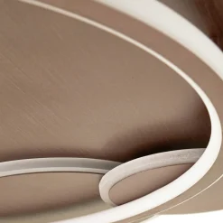 Lucande LED-loftslampe Circulo, kaffebrun, CCT, dæmpbar