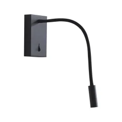 Lucande LED-læselampe Hetti, sort, metal, 14 cm høj