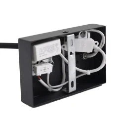 Lucande LED-læselampe Hetti, sort, metal, 14 cm høj