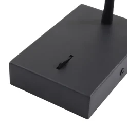 Lucande LED-læselampe Hetti, sort, metal, 14 cm høj