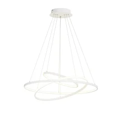 Lucande LED-pendellampe Ezana, hvid, metal, Ø 80 cm
