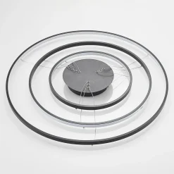 Lucande LED-pendellampe Ezana, sort, metal, Ø 80 cm