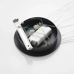 Lucande LED-pendellampe Ezana, sort, metal, Ø 80 cm