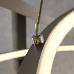 Lucande LED-pendellampe Ezana, nikkel, metal, Ø 80 cm