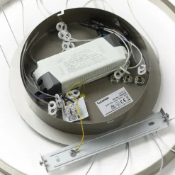 Lucande LED-pendellampe Ezana, nikkel, metal, Ø 80 cm