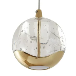 Lucande LED-pendellampe Hayley, Ø 25 cm, 3 lyskilder, guld, glas