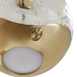 Lucande LED-pendellampe Hayley, Ø 25 cm, 3 lyskilder, guld, glas