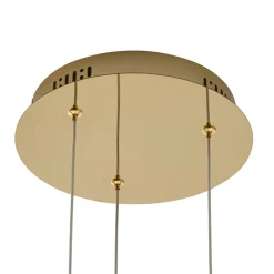 Lucande LED-pendellampe Hayley, Ø 25 cm, 3 lyskilder, guld, glas