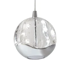 Lucande LED-pendellampe Hayley, 96 cm, 5 lyskilder, krom, glas
