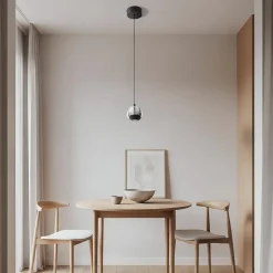 Lucande LED-pendellampe Hayley, sort, 1 lyskilde, glas