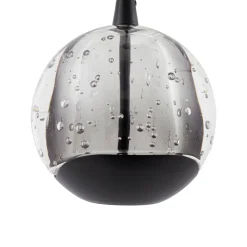 Lucande LED-pendellampe Hayley, sort, 1 lyskilde, glas