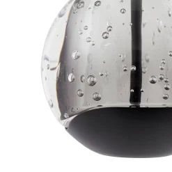 Lucande LED-pendellampe Hayley, sort, 1 lyskilde, glas