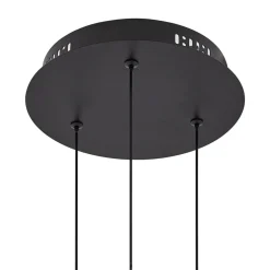 Lucande LED-pendellampe Hayley, sort, 3 lyskilder, glas