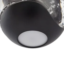 Lucande LED-pendellampe Hayley, sort, 3 lyskilder, glas