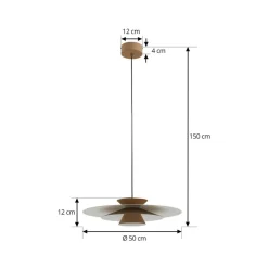 Lucande LED-pendellampe Livie, beige, aluminium, Ø 50 cm
