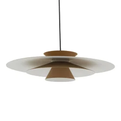 Lucande LED-pendellampe Livie, beige, aluminium, Ø 50 cm