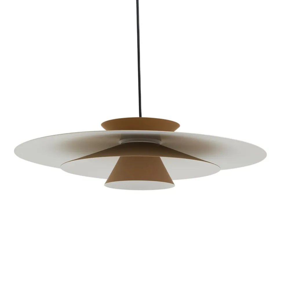 Lucande LED-pendellampe Livie, beige, aluminium, Ø 50 cm