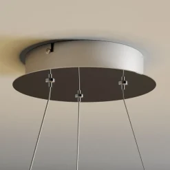 Lucande LED-pendellampe Lyani, Ø 60 cm, krom, dæmpbar