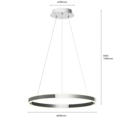 Lucande LED-pendellampe Lyani, Ø 60 cm, krom, dæmpbar
