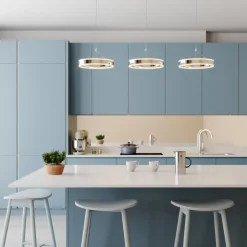 Lucande LED-pendellampe Lyani, 115 cm, 3 lyskilder, krom, dæmpbar