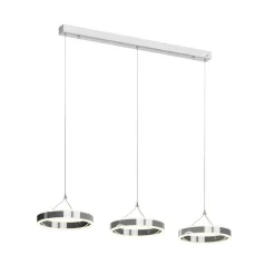 Lucande LED-pendellampe Lyani, 115 cm, 3 lyskilder, krom, dæmpbar