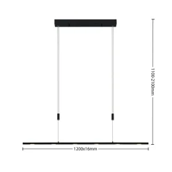 Lucande LED-pendellampe Stakato, 120 cm, 6 lyskilder, dæmpbar