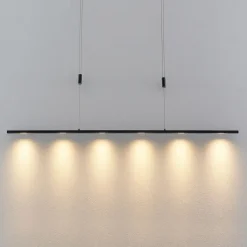 Lucande LED-pendellampe Stakato, 140 cm, 6 lyskilder, dæmpbar