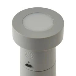 Lucande LED-saltbøsse Salt, lysegrå, batteri, IP44