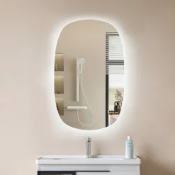 Lucande LED-spejl Celestiel, oval, opvarmbar, CCT, 80 cm