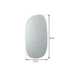 Lucande LED-spejl Celestiel, oval, opvarmbar, CCT, 80 cm