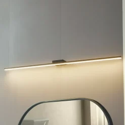 Lucande LED-spejllampe Kivana, sort, metal, 120 cm IP44