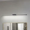 Lucande LED-spejllampe Kivana, sort, metal, 90 cm, IP44