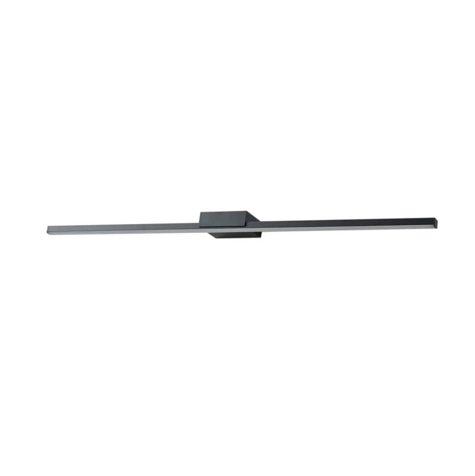 Lucande LED-spejllampe Kivana, sort, metal, 90 cm, IP44