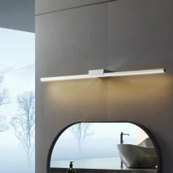 Lucande LED-spejllampe Kivana, krom, metal, 90 cm, IP44