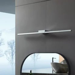 Lucande LED-spejllampe Kivana, krom, metal, 90 cm, IP44