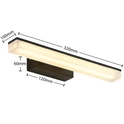 Lucande LED-væglampe Lisana, vandret, 32 cm, IP44